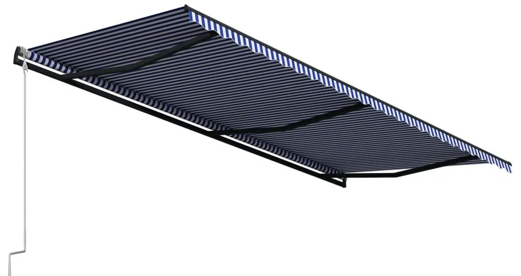 vidaXL Τέντα Συρόμενη Αυτόματη Μπλε / Λευκό 600 x 300 εκ.