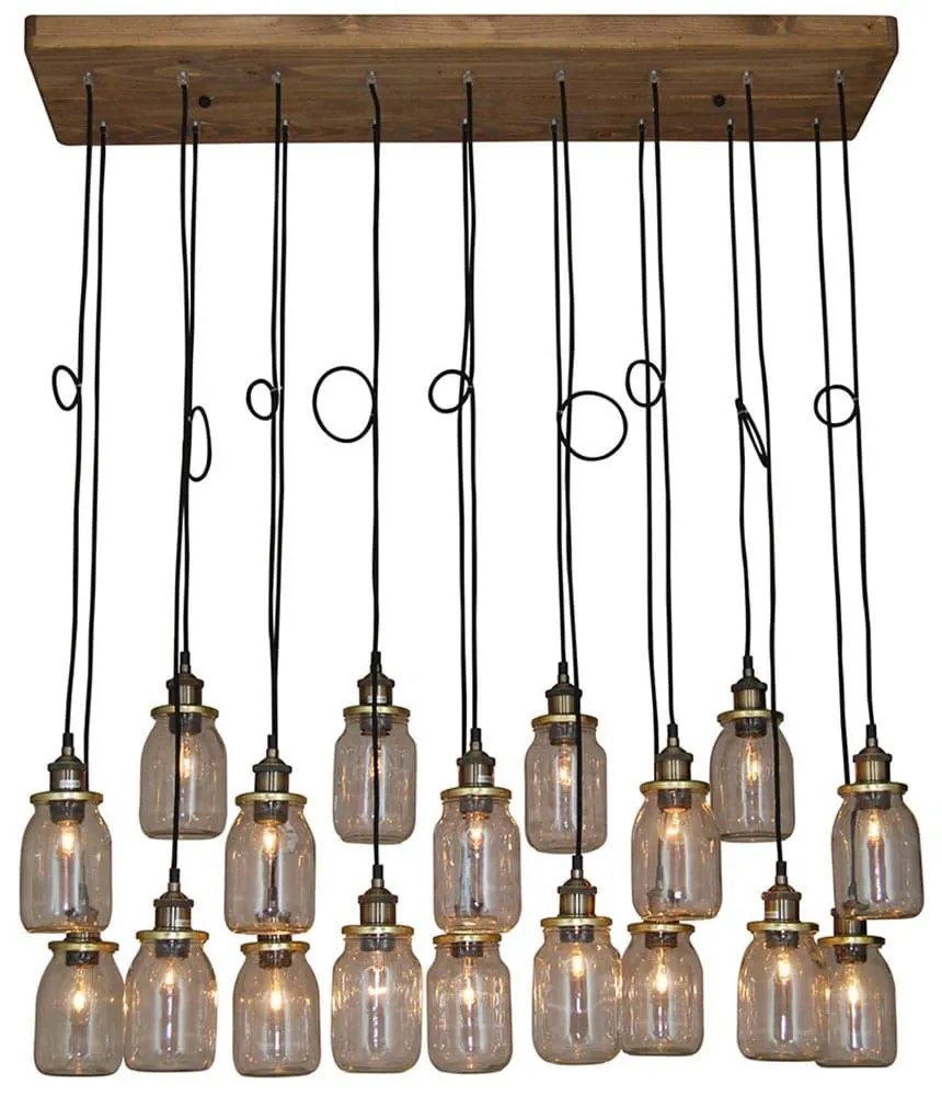Φωτιστικό Οροφής - Ράγα HL-2247J-18P 77-2822 Spica Black Mat Homelighting Wood, Glass