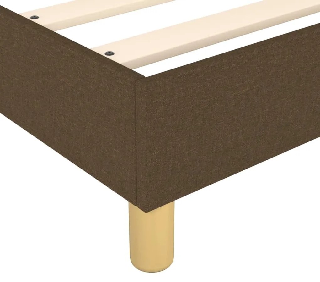 Κρεβάτι Boxspring με Στρώμα Σκούρο Καφέ 90x200 εκ. Υφασμάτινο - Καφέ