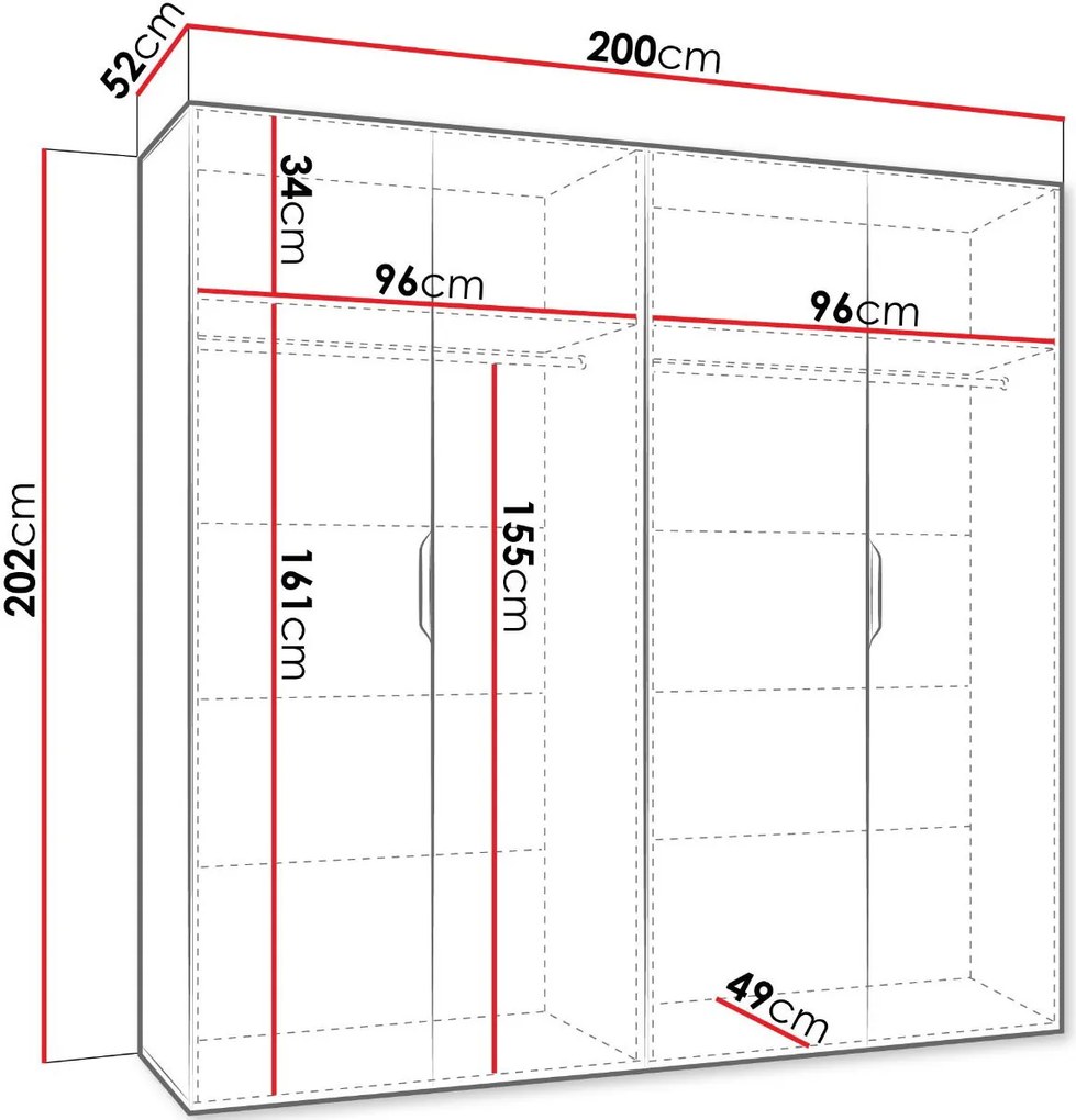 Ντουλάπα Malaga plus τετράφυλλη-Mauro