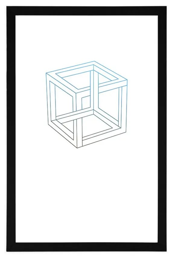 Αφίσα με παρπαστού Μινιμαλιστικός κύβος - 20x30 black