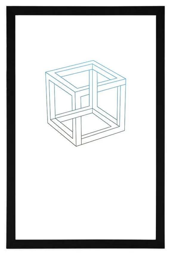 Αφίσα με παρπαστού Μινιμαλιστικός κύβος - 30x45 black