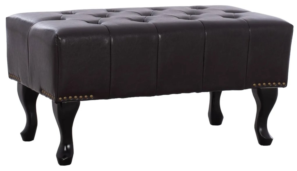 Ταμπουρέ Υποπόδιο T.Chesterfield Emma PU 80x44x39Y εκ.Σκ.Καφέ