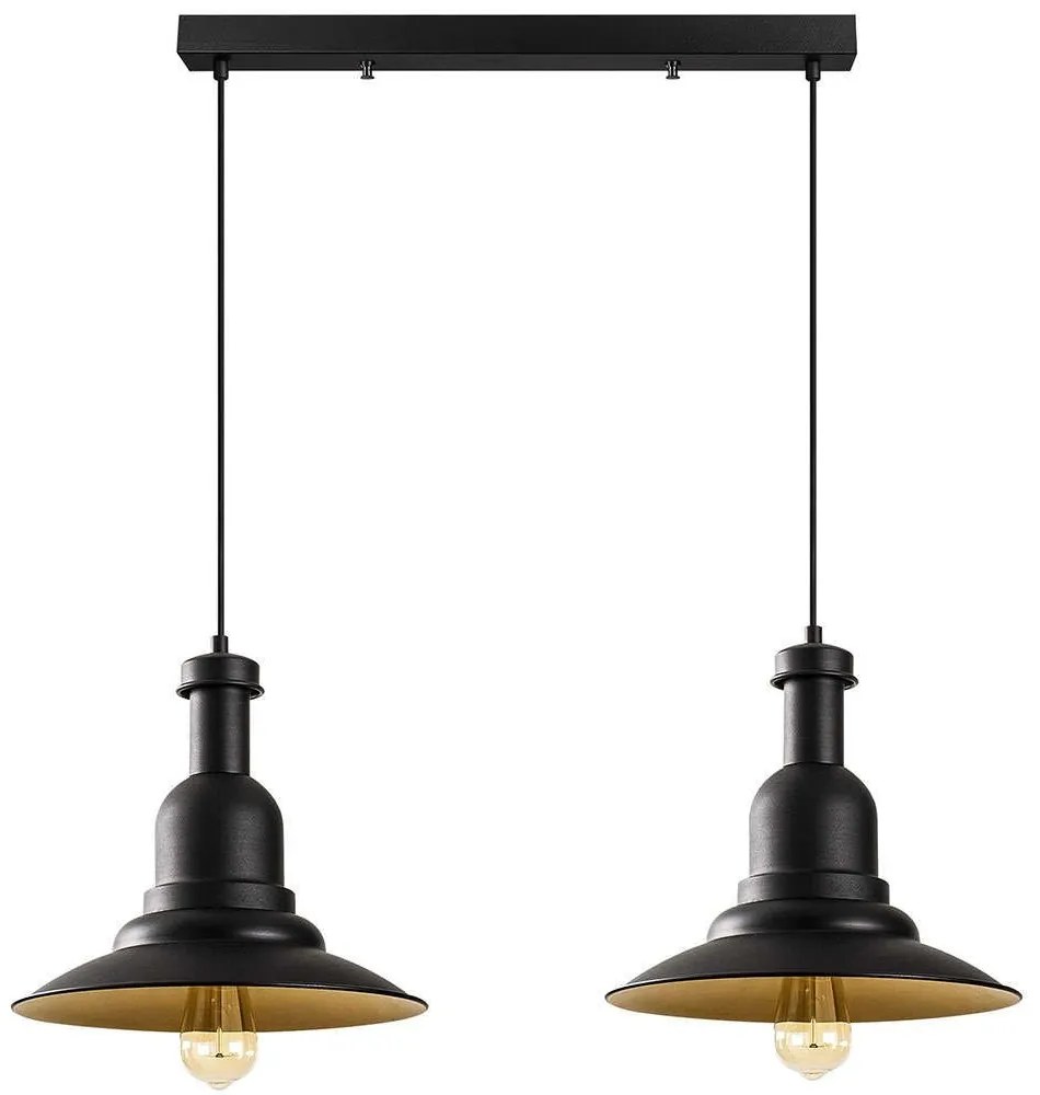 Φωτιστικό Οροφής - Ράγα Saglam 892OPV1586 65x33x130cm 2xE27 40W Black-Gold Opviq