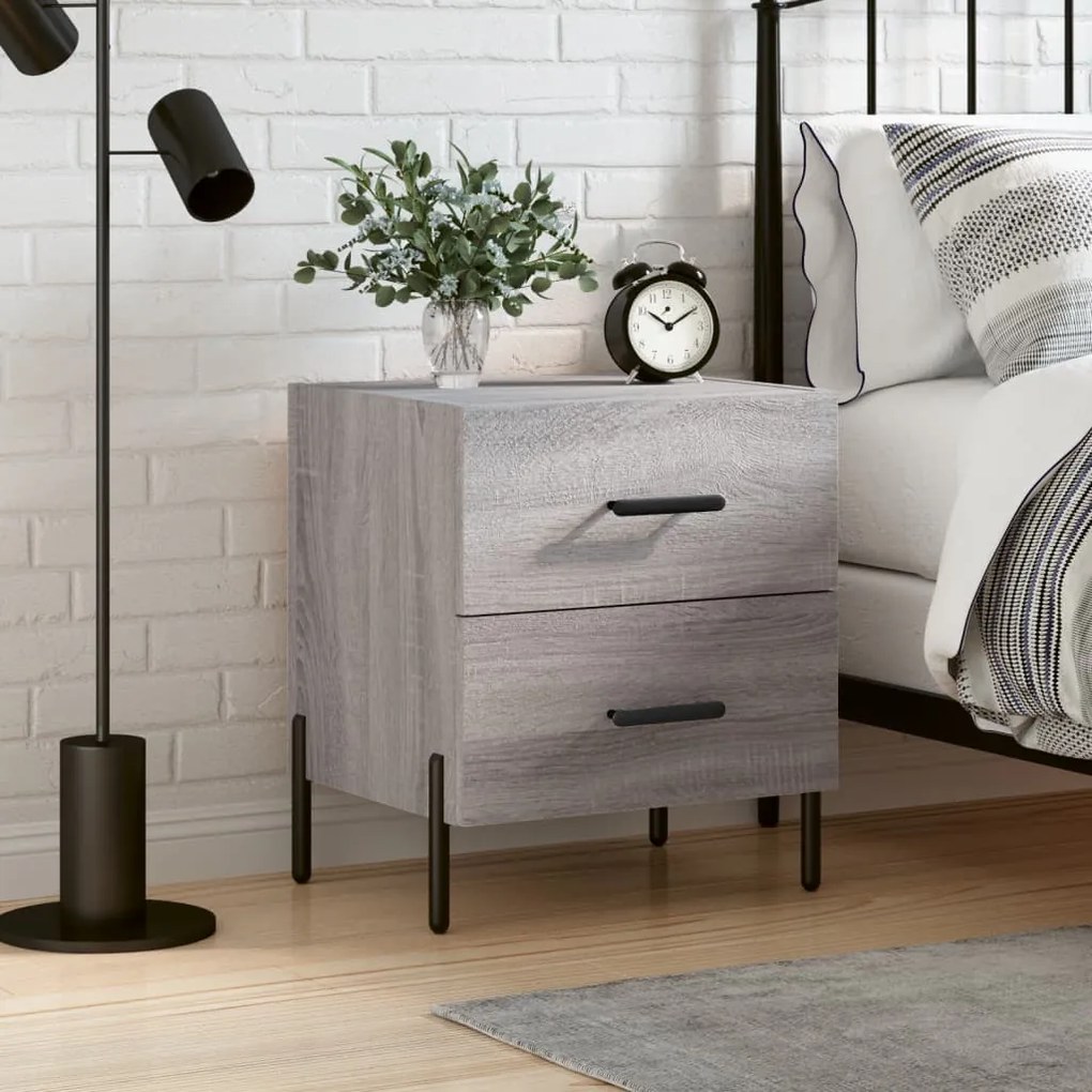 vidaXL Κομοδίνο Γκρι Sonoma 40 x 35 x 47,5 εκ. από Επεξεργασμένο Ξύλο
