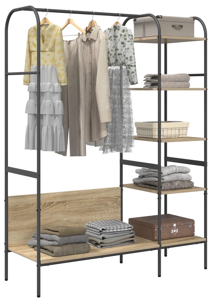 vidaXL Ράφι Ρούχων με Ράφια Sonoma Oak 120x44x160 εκ. Επεξεργασμένο Ξύλο