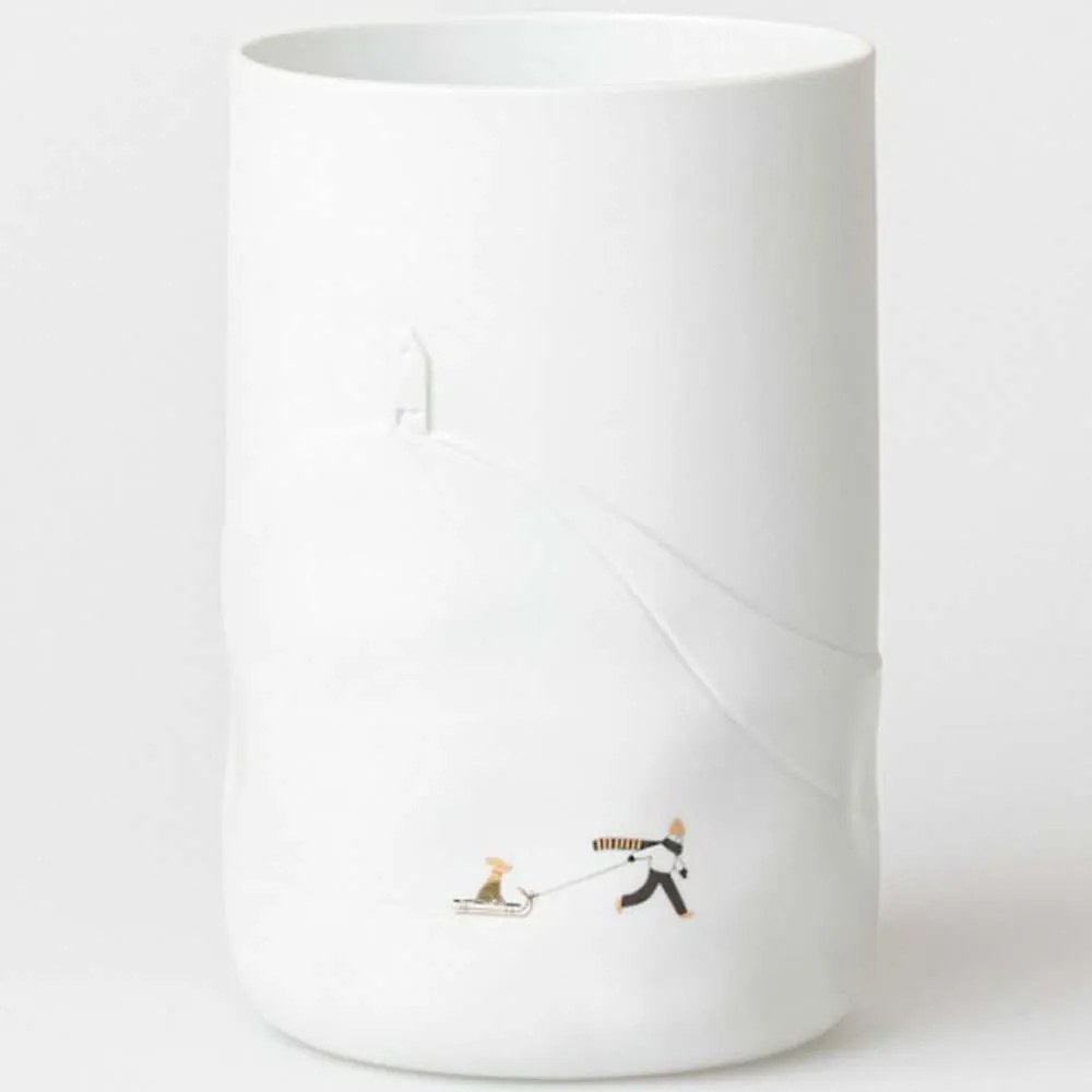Διακοσμητικό Βάζο Dog Sled RD0092546 Φ14,5x21,8cm Multi-White Raeder Porcelain