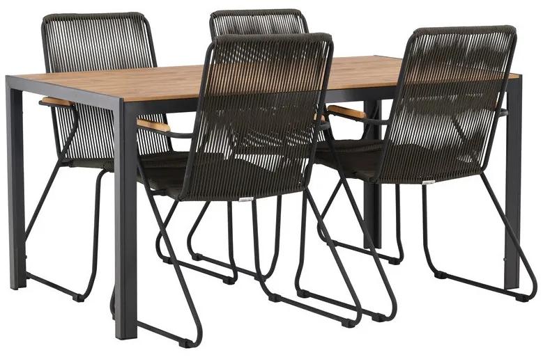 Σετ Τραπέζι και καρέκλες Dallas 3614, Polyξύλο, Μέταλλο, Σχοινί | Epipla1.gr