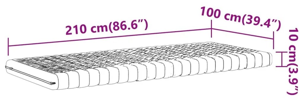 Στρώμα Αφρού 7 Ζωνών Σκληρότητα 20 ILD Λευκό 100x210 εκ. - Λευκό