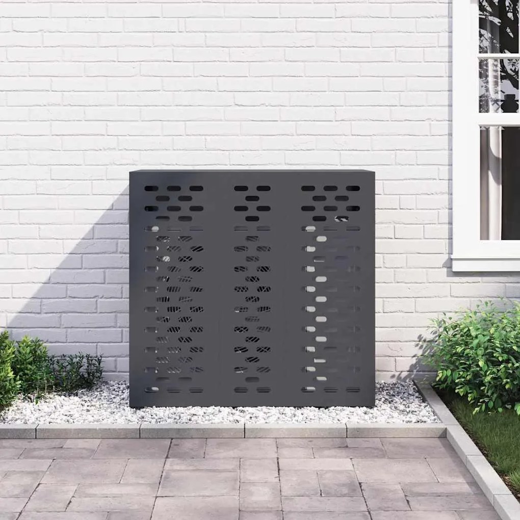 vidaXL Κάλυμμα κλιματιστικού Ανθρακί 110 x 50 x 105 εκ Ατσάλι