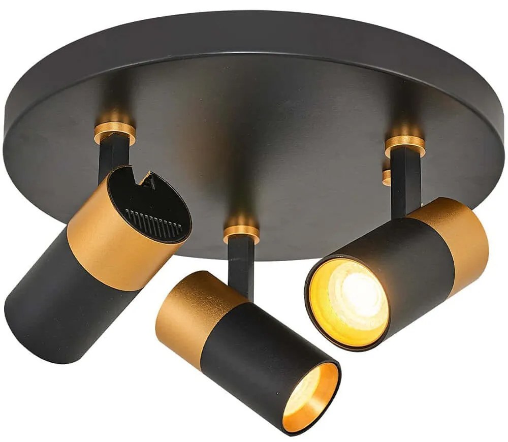 Φωτιστικό Οροφής - Σποτ 414LRC1638 Φ32x17cm 3xGU10 4,5W Black-Gold Opviq