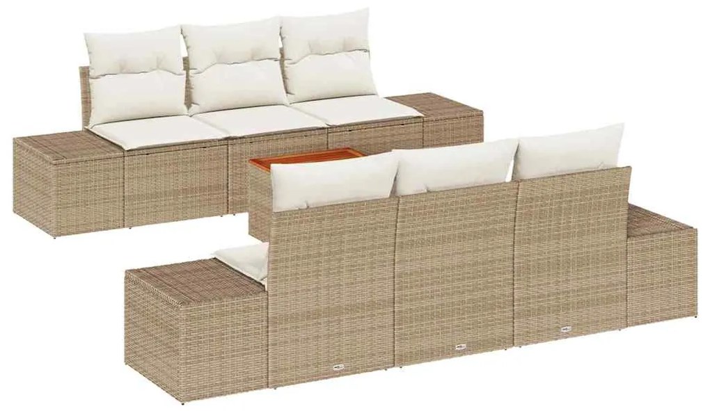 vidaXL Σετ Σαφάκι Κήπου 7 pcs Beige, λευκό 55 x 55 x 37 εκ