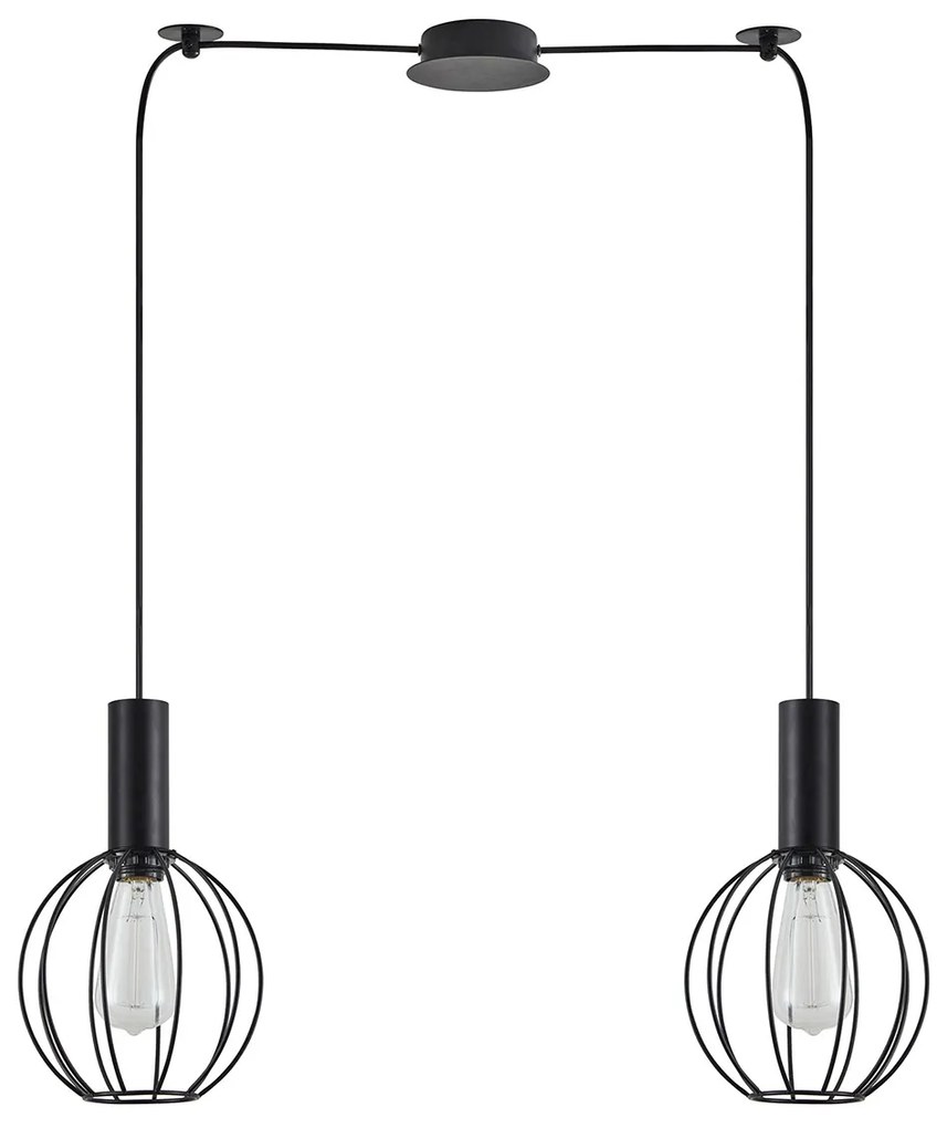 Φωτιστικό Οροφής Δίφωτο Homelighting 77-8536 Black
