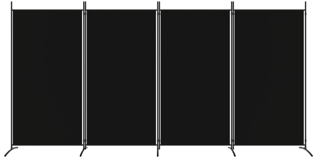 vidaXL Διαχωριστικό Δωματίου με 4 Πάνελ Μαύρο 346x180 εκ. από Ύφασμα