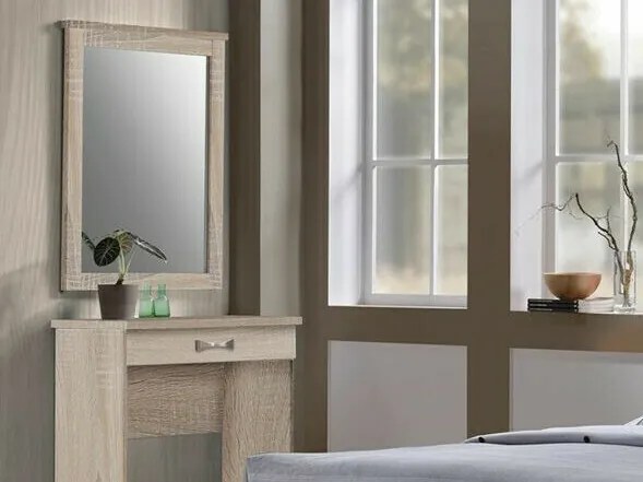 Σετ υπνοδωματίου Mesa C118 Ε-00014840,Ε-00014843,Ε-00014839,Ε-00014845, Sonoma οξιά, Πλαστικοποιημένη μοριοσανίδα, Καθρέφτης, Τάβλες για Κρεβάτι