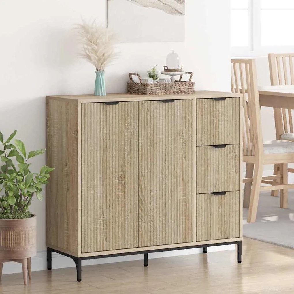 vidaXL Πλαϊνό γραφείο με συρτάρι Sonoma Δρυς 89.5 x 33 x 82 εκ.