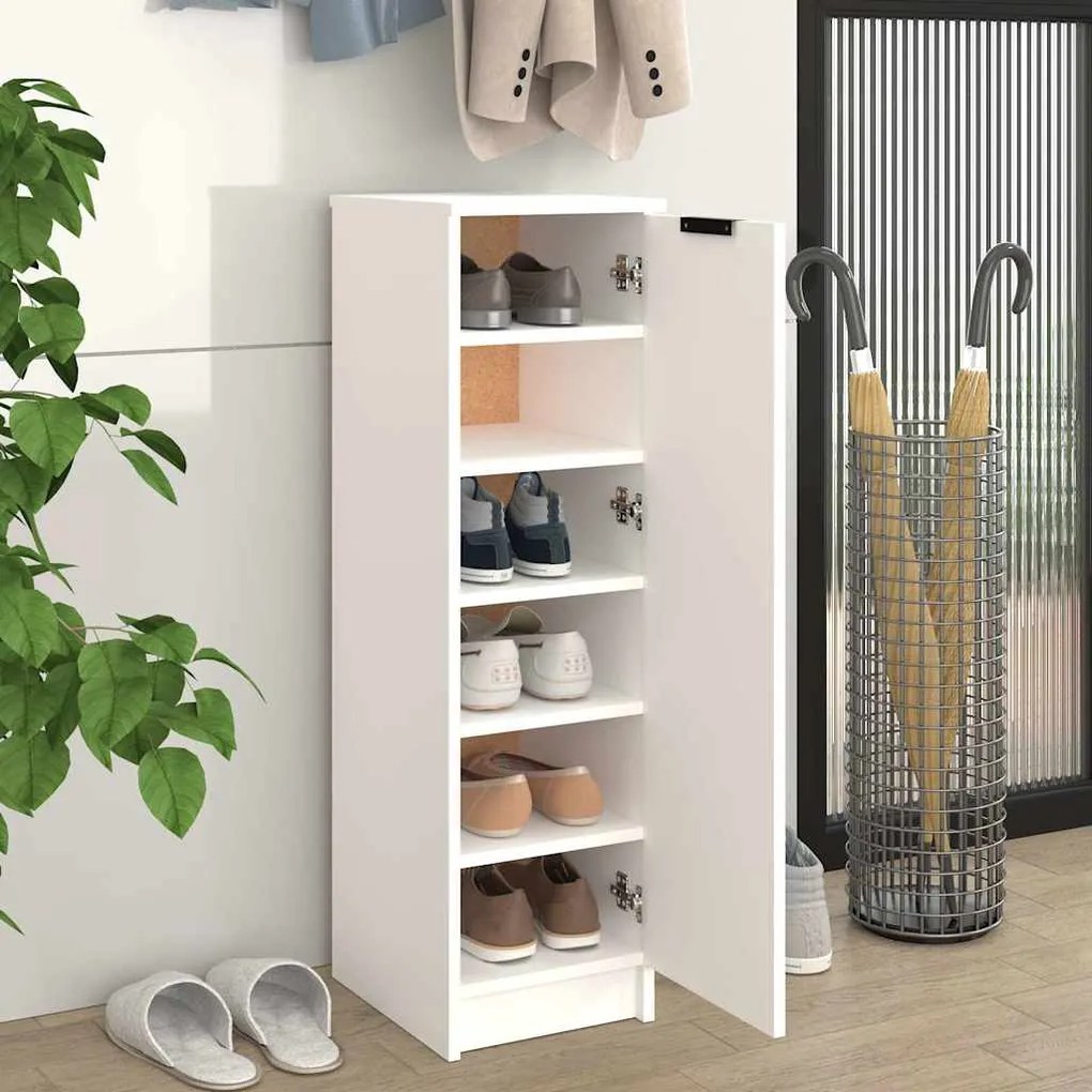 vidaXL Παπουτσοθήκη Λευκή 30x35x100 εκ. από Επεξεργασμένο Ξύλο