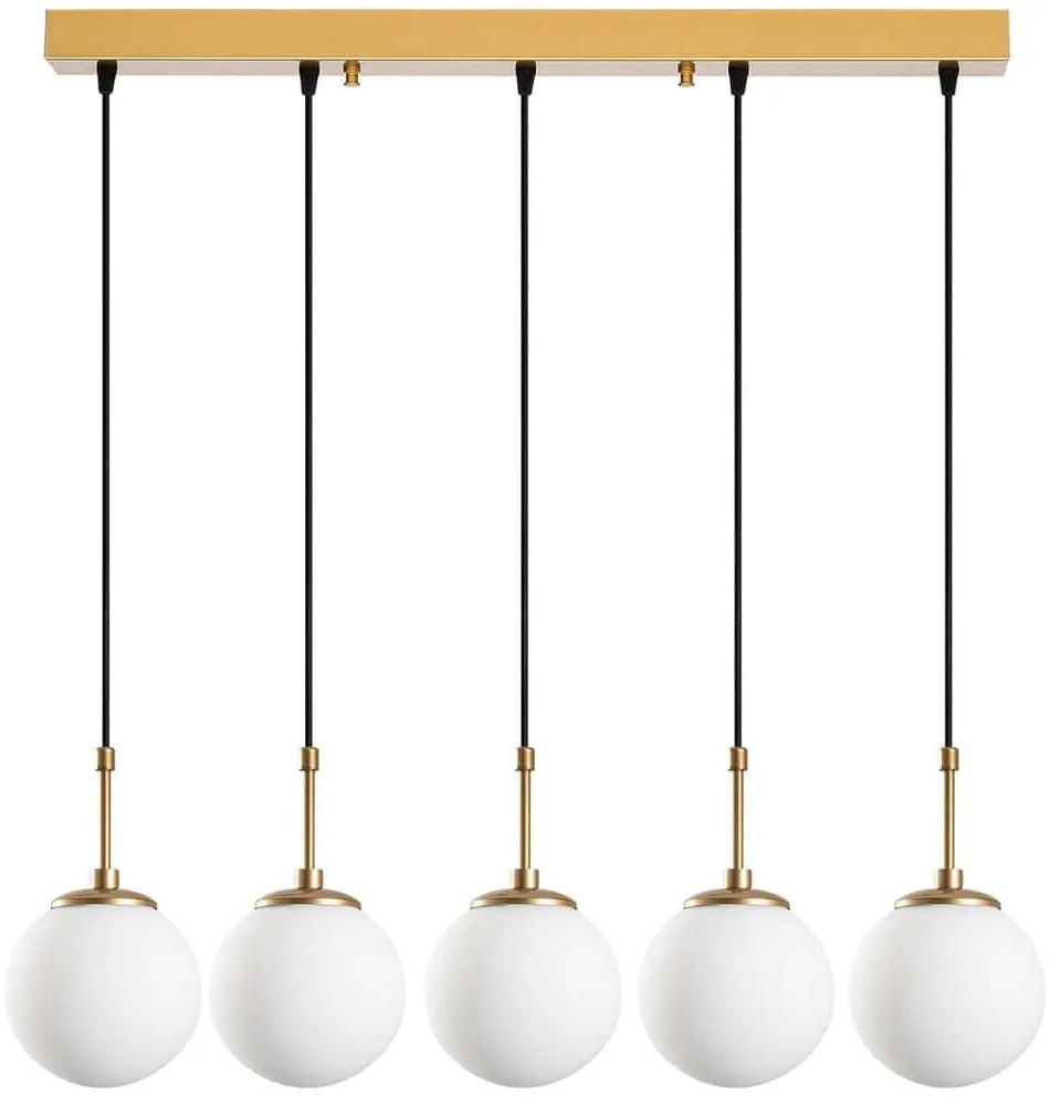 Φωτιστικό Οροφής - Ράγα Orbital 521SHN3461 80x15x115cm 5xE14 40W Gold Opviq