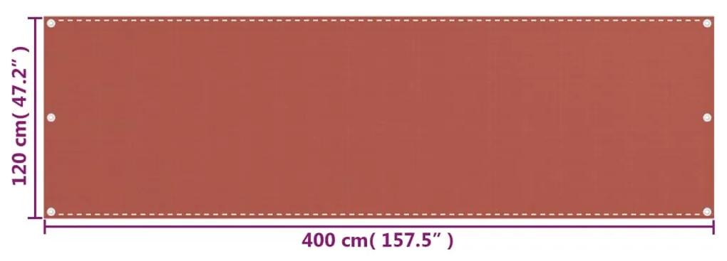 vidaXL Διαχωριστικό Βεράντας Τερακότα 120 x 400 εκ. από HDPE