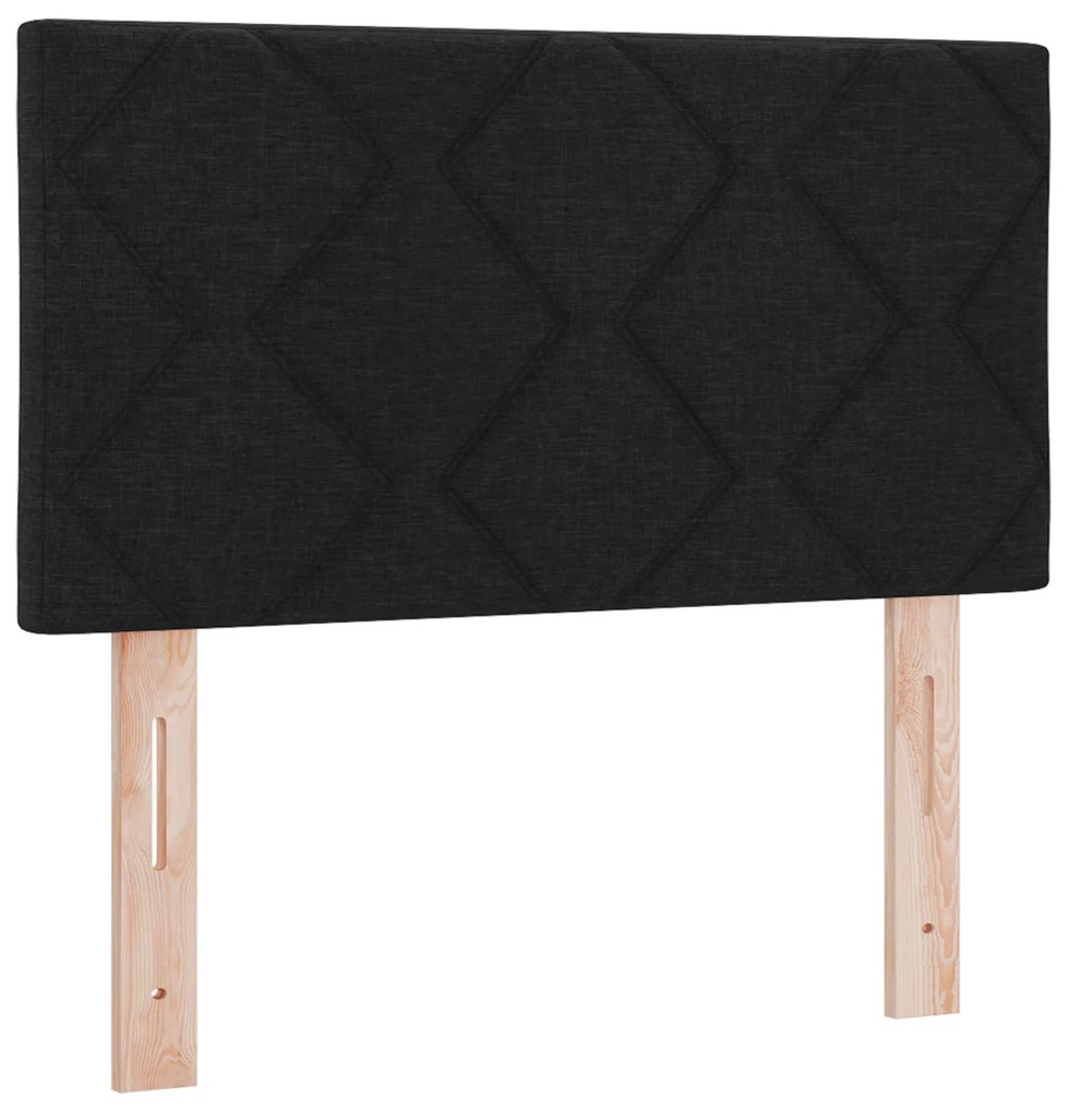 vidaXL Κρεβάτι Box Spring  με Στρώμα Μαύρο 80x200 εκ. Υφασμα
