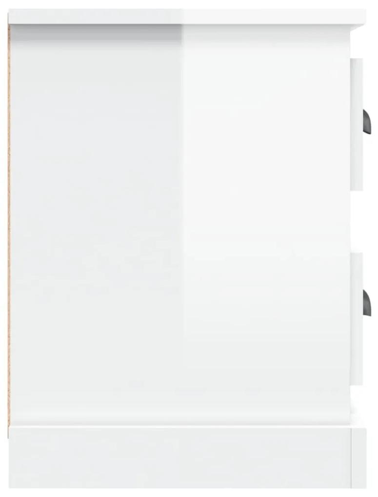 Έπιπλο Τηλεόρασης Γυαλ. Λευκό 102x35,5x47,5 εκ. Επεξεργ. Ξύλο - Λευκό