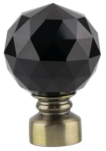 Κουρτινόβεργα διπλή απλή Cristal Noir 25/19 – με στήριξη στην οροφή – χρυσό αντικέ - 180 cm