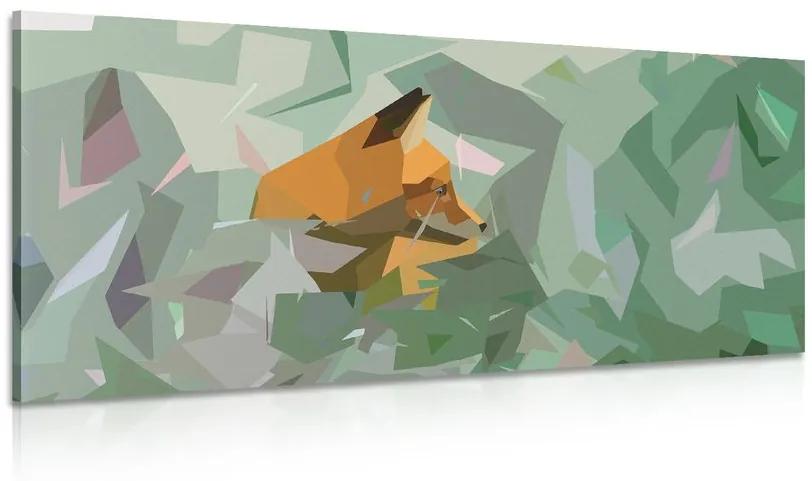 Εικόνα αλεπού με αφηρημένα στοιχεία - 120x60