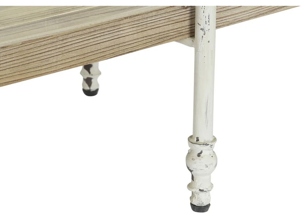 Ράφια DKD Home Decor Λευκό Φυσικό Μέταλλο Έλατο ξύλο ελάτου 40 % Μέταλλο 190 x 40 x 200 cm