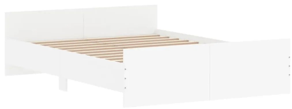 Πλαίσιο Κρεβατιού με Κεφαλάρι &amp; Ποδαρικό Λευκό 135 x 190 εκ. - Λευκό