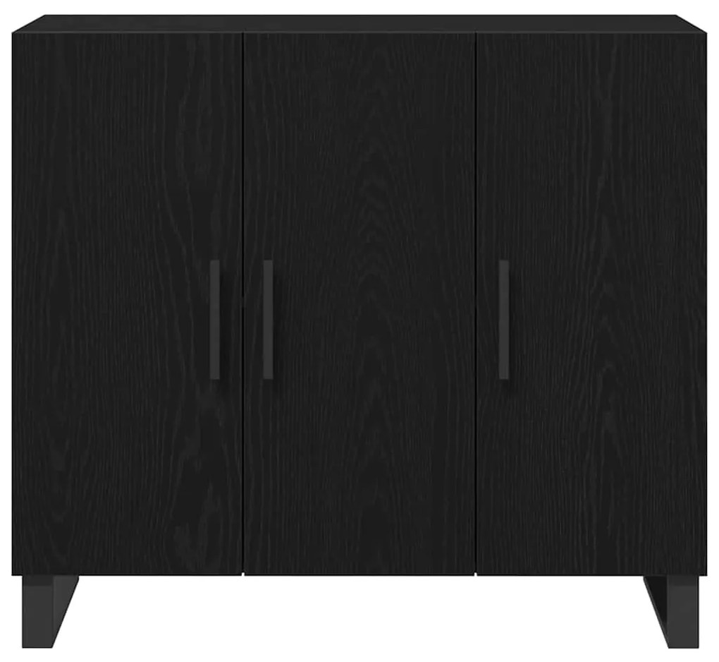 vidaXL Πλαϊνό γραφείο Μαύρη δρυς 90 x 34 x 80 εκ. Επεξεργασμένο ξύλο