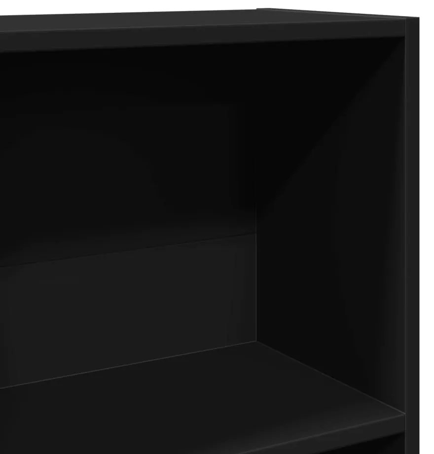 vidaXL Βιβλιοθήκη Μαύρη 40x24x176 εκ. από Επεξεργασμένο Ξύλο