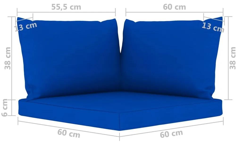 Καναπές Κήπου Τετραθέσιος με Μπλε Μαξιλάρια - Μπλε