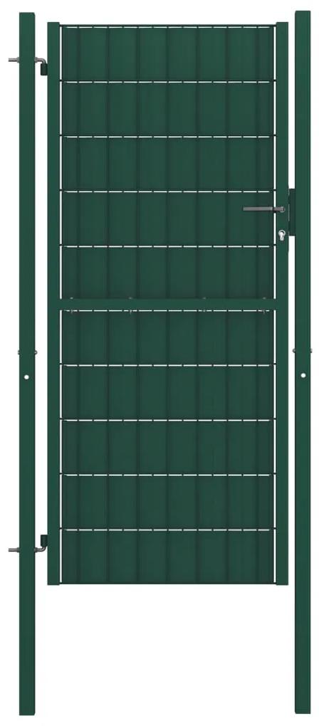 Πόρτα Περίφραξης Πράσινη 100 x 124 εκ. από PVC / Ατσάλι