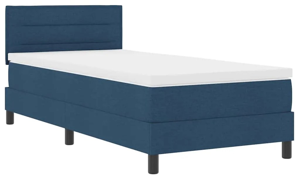 vidaXL Κρεβάτι box spring με στρώμα με στρώμα Μπλε 100 x 200 cm ύφασμα