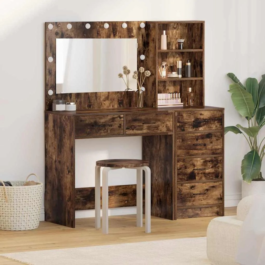 vidaXL Τραπέζι περιποίησης με συρτάρι 2 pcs Καφέ 78.5 x 41 x 135 εκ
