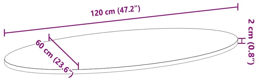 ΕΠΙΤΡΑΠΕΖΙΑ ΕΠΙΦΑΝΕΙΑ ΑΝΟΙΧΤΟ ΚΑΦΕ 120X60X2 ΕΚ. ΞΥΛΟ ΔΡΥΟΣ ΟΒΑΛ 4009047