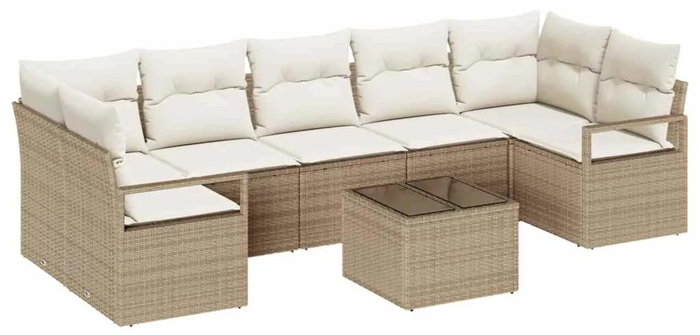 vidaXL Σετ Καναπέ Κήπου 8 pcs Μπεζ, Κρέμα 55 x 55 x 37 εκ