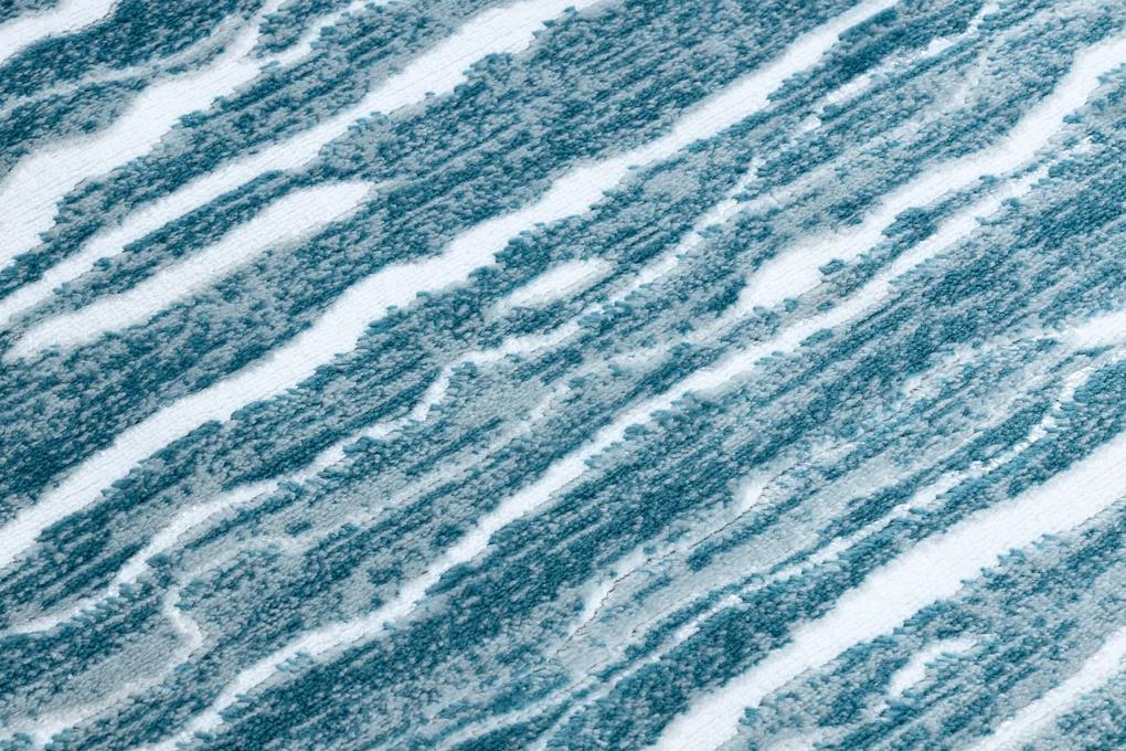Σύγχρονο MEFE χαλί κύκλος 8761 Κύματα - δομική δύο επίπεδα μαλλιού κρέμα / μπλε