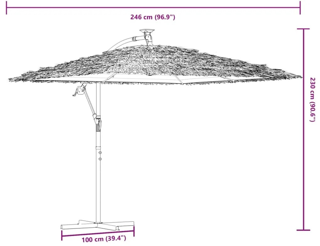 Ομπρέλα Κήπου με Ατσάλινο Ιστό Λευκή 246x246x230 εκ. - Λευκό