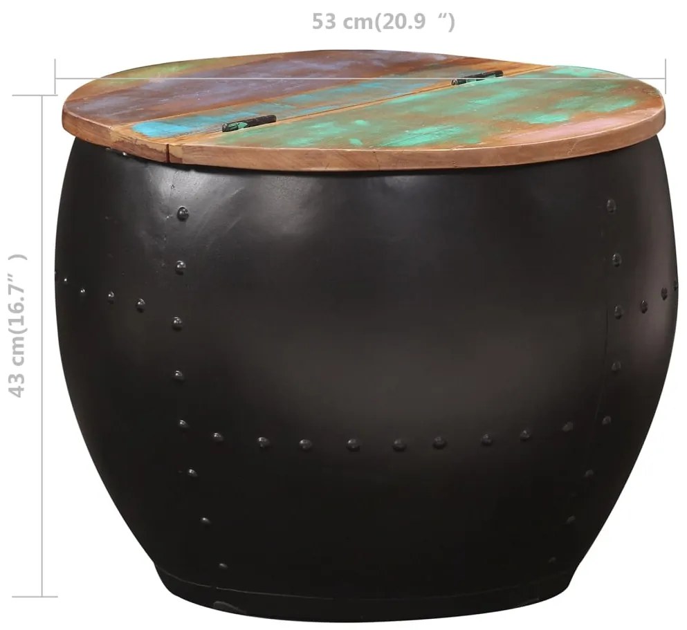 vidaXL Τραπεζάκι Σαλονιού 53 x 43 εκ. από Μασίφ Ανακυκλωμένο Ξύλο