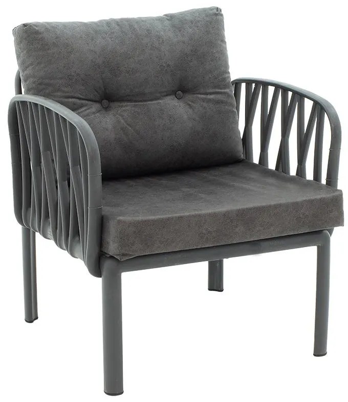 Σετ κήπου Intricate σετ 4τμχ PP ανθρακί-ύφασμα ανθρακί antique 129x6468.5x82 εκ.