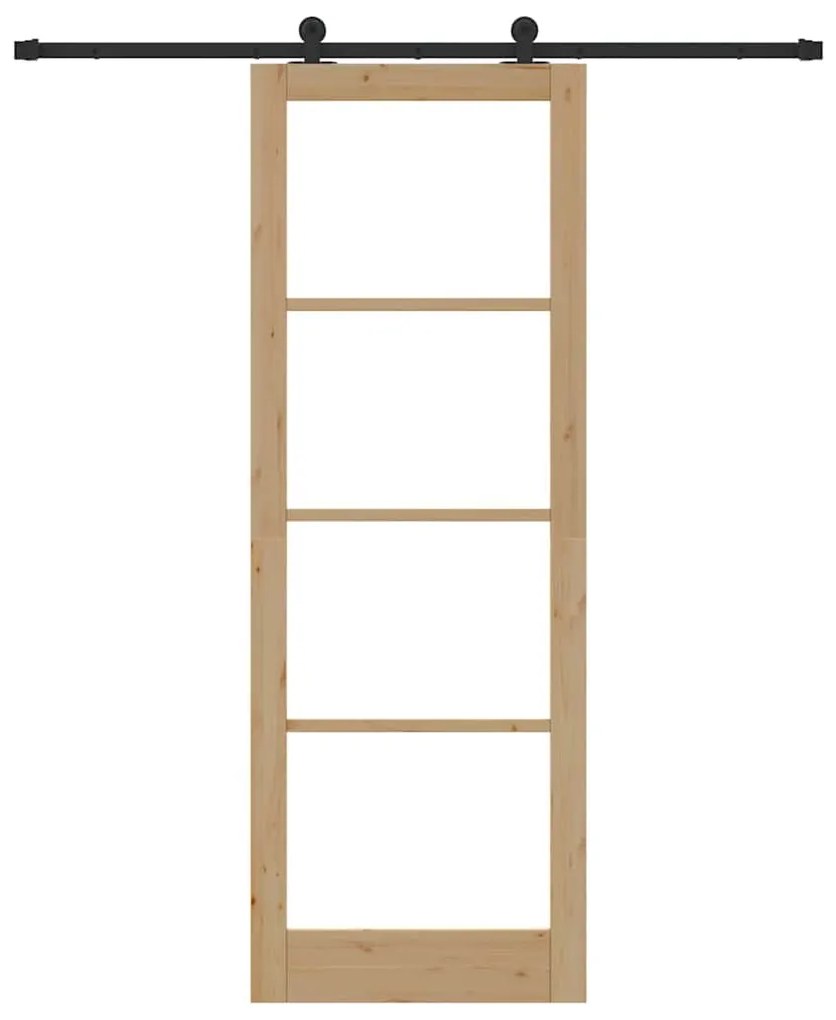 vidaXL Συρόμενη Πόρτα ORKDAL Φυσικό και Μαύρο 83 x 232 εκ.