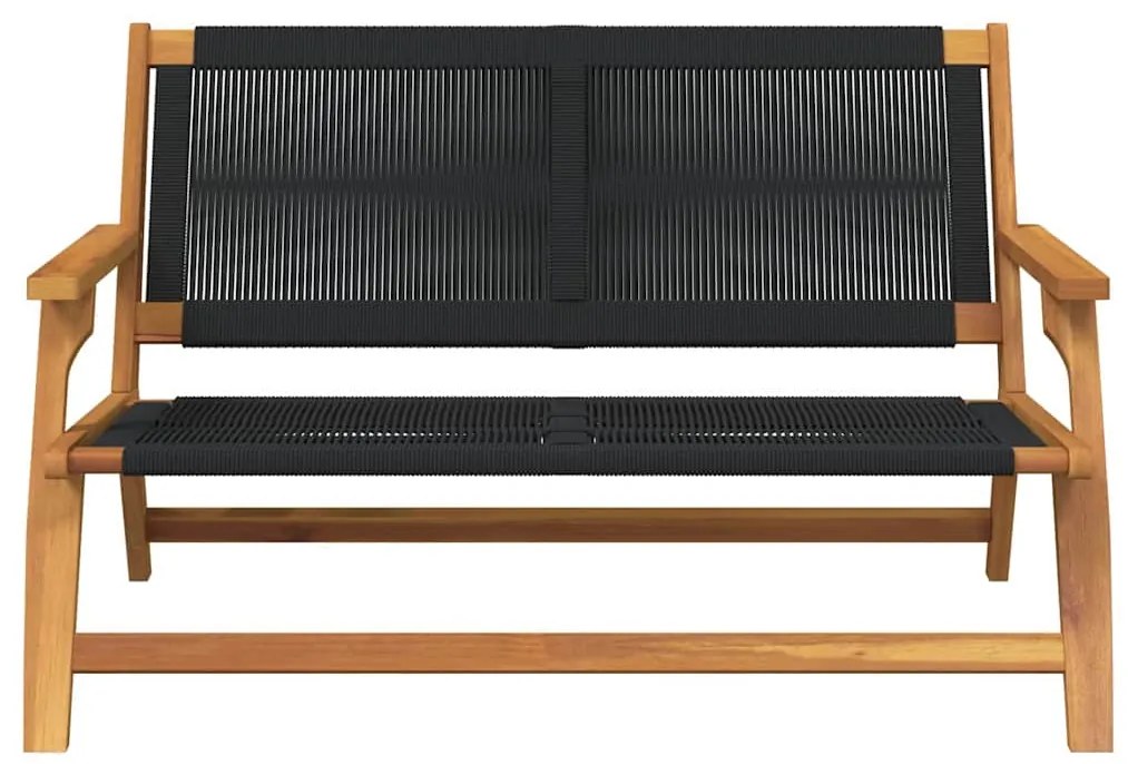 vidaXL Παγκάκι Κήπου Μαύρο 76x122x73 εκ. Μασίφ ξύλο ακακίας