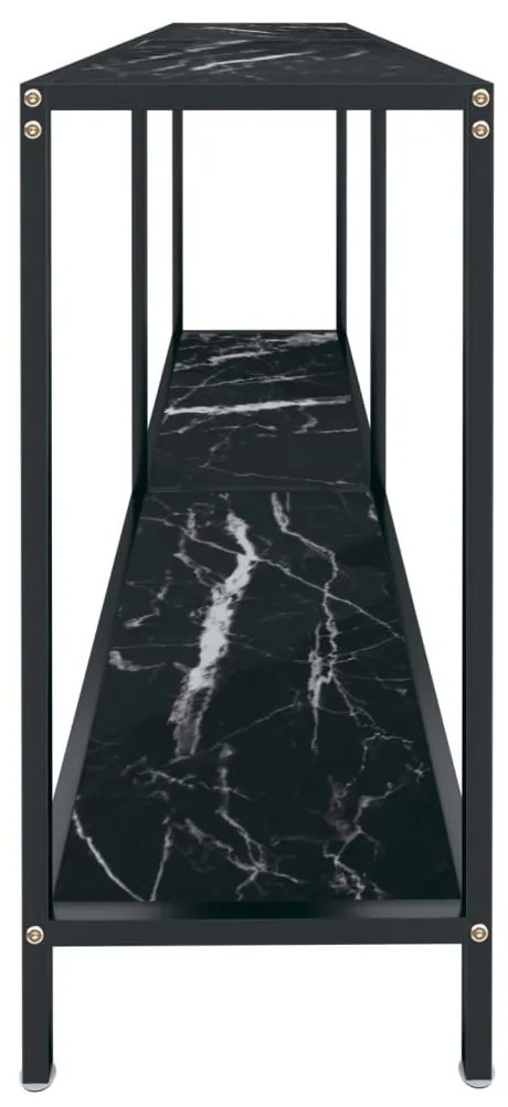 Τραπέζι Κονσόλα Μαύρο 160 x 35 x 75,5 εκ. από Ψημένο Γυαλί - Μαύρο