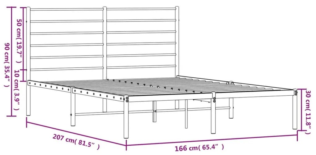 ΠΛΑΙΣΙΟ ΚΡΕΒΑΤΙΟΥ ΜΕ ΚΕΦΑΛΑΡΙ ΛΕΥΚΟ 160X200 ΕΚ. ΜΕΤΑΛΛΙΚΟ 352371