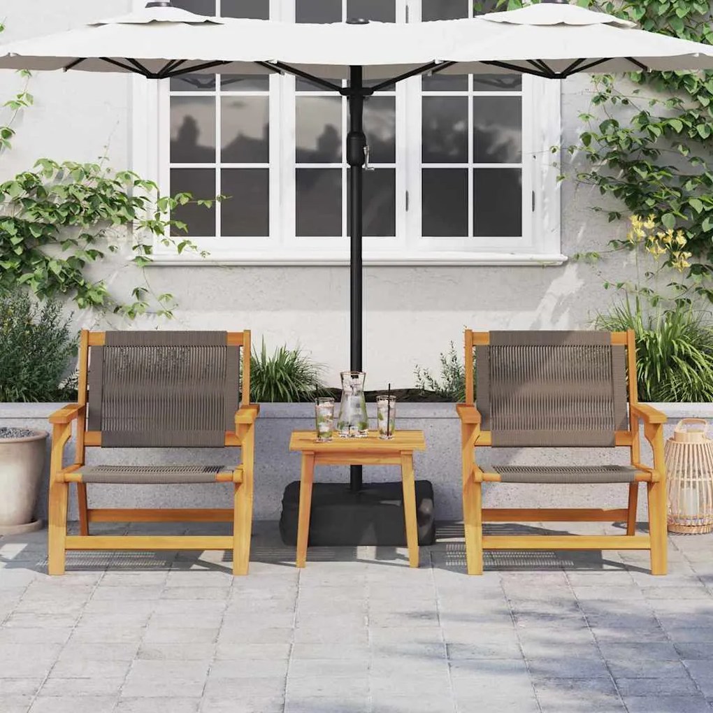 vidaXL Εξωτερικά Έπιπλα 2 pcs Γκρι 78 x 67 x 73εκ. Μασίφ ξύλο ακακίας