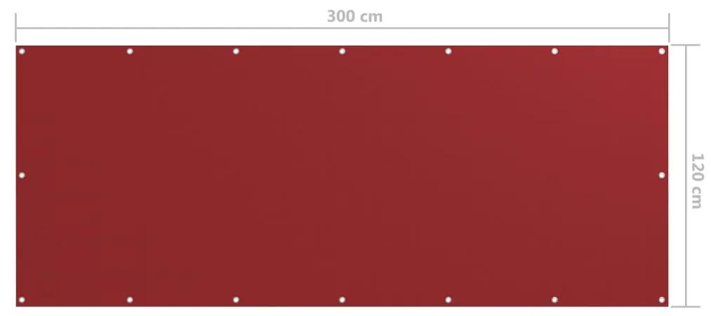 vidaXL Διαχωριστικό Βεράντας Κόκκινο 120 x 300 εκ. Ύφασμα Oxford