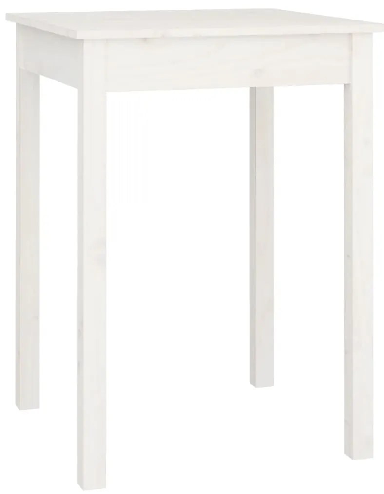 vidaXL Τραπεζαρία Λευκή 55 x 55 x 75 εκ. από Μασίφ Ξύλο Πεύκου