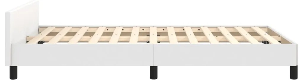 vidaXL Πλαίσιο Κρεβατιού χωρίς στρώμα Λευκό 120x190 εκ.Συνθ. Δέρμα