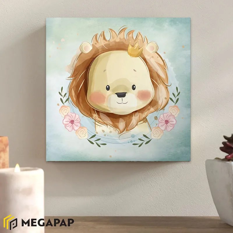 ΠΙΝΑΚΑΣ ΣΕ ΚΑΜΒΑ "BABY LION" MEGAPAP ΨΗΦΙΑΚΗΣ ΕΚΤΥΠΩΣΗΣ 40X40X3ΕΚ.